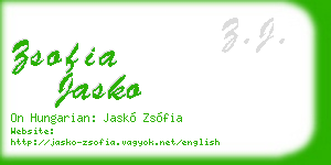 zsofia jasko business card